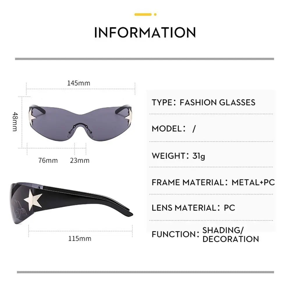 Óculos de Sol Y2K Fashion Punk para Mulheres em 2024