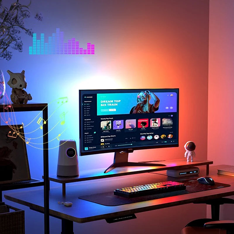 Ambiente Imersivo: Tira de Luz RGB para Monitor de Computador e Setup de Jogos